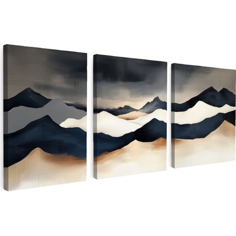 MULTI-PANEL WALL ART Trittico Set of 3 Landscape - Abstract - Modern 90x40 cm