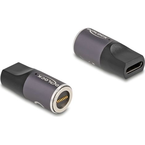 Delock Adaptador para cable de carga de portÃ¡til USB Type-Câ¢ hembra a conector magnÃ©tico de 8 pines