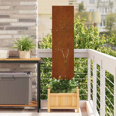 vidaXL Garden Privacy Screen Rusty 32 x 140 cm Weathering Steel