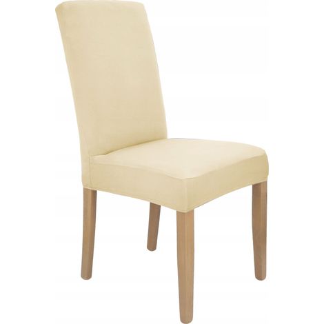 Housse de chaise beige clair élastique [21M] (1/5)
