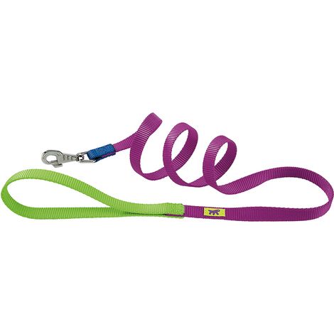 Ferplast CLUB G COLOURS Laisse pour chiens en nylon, 4 mesures et 2 combinaisons de couleur. Variante G10/120 - Misure: 10 mm x L 120 cm - Violette