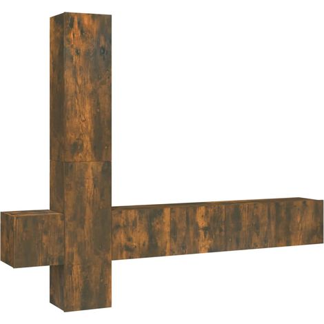 Ensemble de meubles TV 5 pcs，Banc TV，Armoire TV Chêne fumé Bois d'ingénierie CFW929649 (1/5)