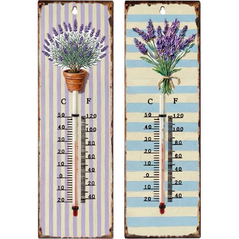 Termómetros de lavanda lila y azul 25 cm, set de 2 (1/5)
