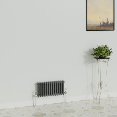 WarmeHaus Traditional Anthracite 2 Column Radiator 300x605mm (1/5)