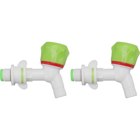 2 rubinetti in plastica PPR con filettatura esterna G1/2 per acqua fredda, ideali per lavelli da giardino. (1/5)
