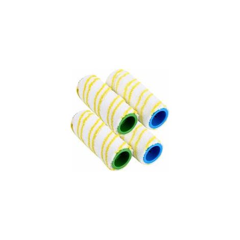 Rouleaux de remplacement Karcher FC7 FC5 FC3D FC3 – Lot de 4 pièces jaunes – Lavables en machine à 60°C – Nettoyage en profondeur (1/5)