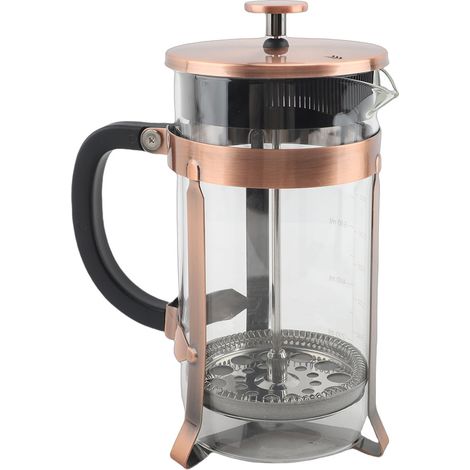 French-Press-Kaffeebereiter, Teekanne aus Borosilikatglas mit 2 Siebfiltern, leicht zu reinigen, für Zuhause, Büro und Camping, 1000 ml. (1/4)