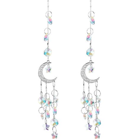 Attrape-soleil en cristal, petit pendentif attrape-soleil argenté (1/5)