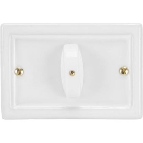 Placca ceramica 3 moduli bianca 113x77 mm 10ax 250v ip20 fanton 84062