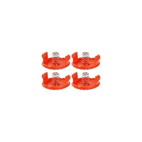 - 4 tapas de carrete + 4 resortes. Accesorios de repuesto compatibles con las desbrozadoras BLACK + DECKER RC-100-P- Crezuo. (1/4)