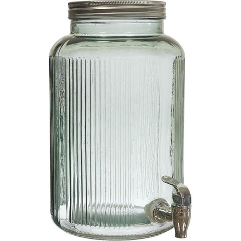 Distributeur à boisson 5L en verre bleuté avec robinet