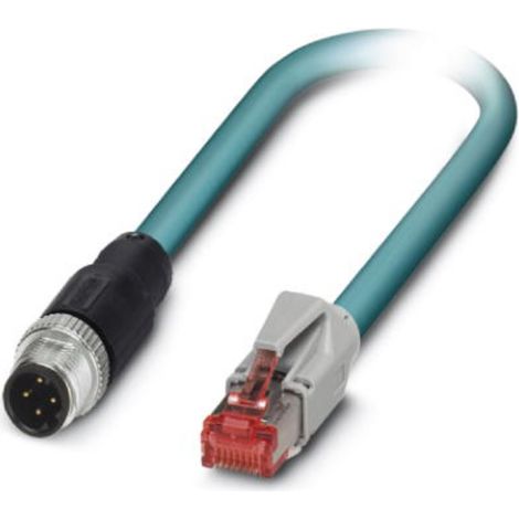 Phoenix Contact 1403499 M12 / RJ45 Patchkabel CAT 5e SF/UTP 3.00 m Grün Flammwidrig, mit Rastnasensc