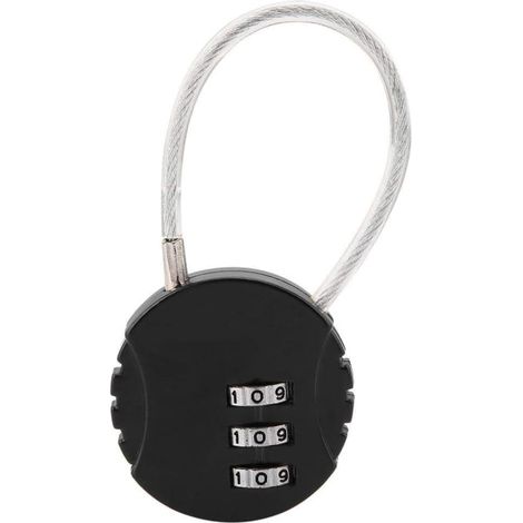 Cadenas de sécurité, cadenas à combinaison, cadenas à code, cadenas de voyage avec câble en acier, cadenas à 3 chiffres pour valises et sacs à dos, Aquarium (1/5)