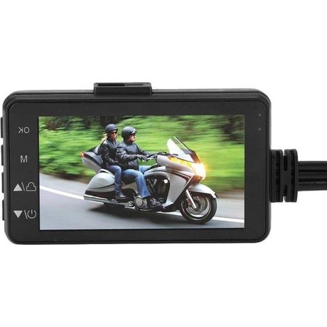 Videoregistratore per moto - Dashcam DVR - Guida sicura - Angolo di visione di 120 gradi - Schermo da 3 pollici - Nero (1/5)