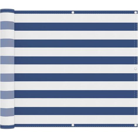 Paravent de balcon bleu et blanc, 100 x 200 cm, en tissu Oxford. (1/5)