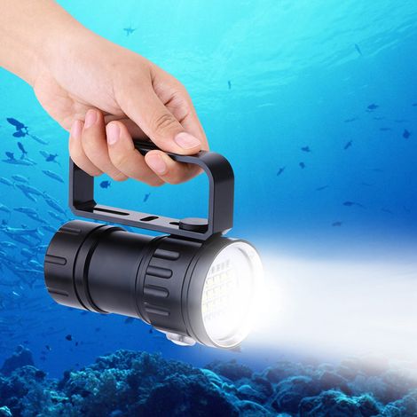 IPX8 wasserdichte Taschenlampe, 18000 lm, 500 m Reichweite, Unterwasserleuchte, Campingleuchte für den Außenbereich, leistungsstarker, wasserfester LED-Scheinwerfer. (1/5)