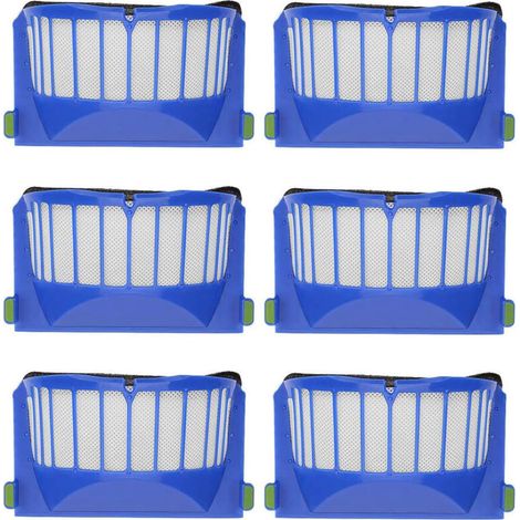 Kit de 6 filtres compatibles avec Roomba série 600 - Pièces de rechange pour 694 692 650 660 651 - Pièces de rechange pour irobot Roomba