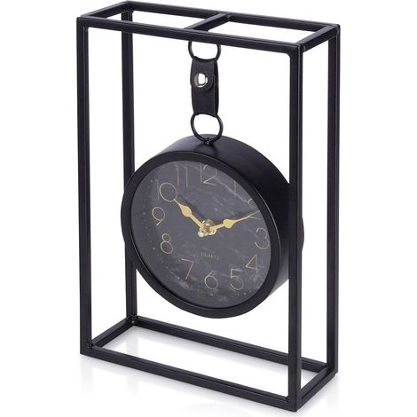 Hängende Uhr auf Metallgestell, 21 x 31 cm (1/5)