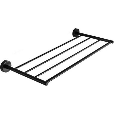 Portsalviette a 4 barre 50 cm in acciaio inox nero opaco  MIRA-N kamalu