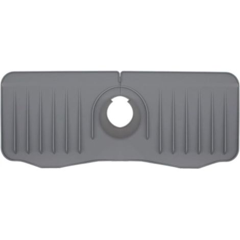 Abtropfschale für Küchenspülen, automatischer Abfluss, Seifenschale, Silikon-Schwammhalter, Silikon-Wasserhahn-Luftsprudler (grau)