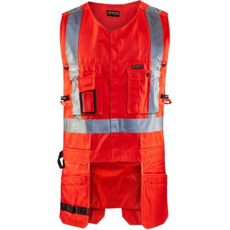 Gilet da lavoro porta attrezzi alta visibilità 3027 - Rosso fluorescente XL (1/4)
