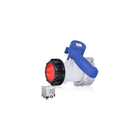 Vanne de remplacement pour réservoir IBC, filetage grossier DN50 75 mm, adaptateur de réservoir d'eau en ABS et alliage d'aluminium, pour réservoir IBC et fûts chimiques (1/4)