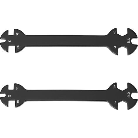 2-Piece Multi-Piece Hex Key and Nut Driver Set (3, 4, 5, 5.5, 7, 8 mm) Compatible with RC Cars, Trucks, and Buggies (1/5)