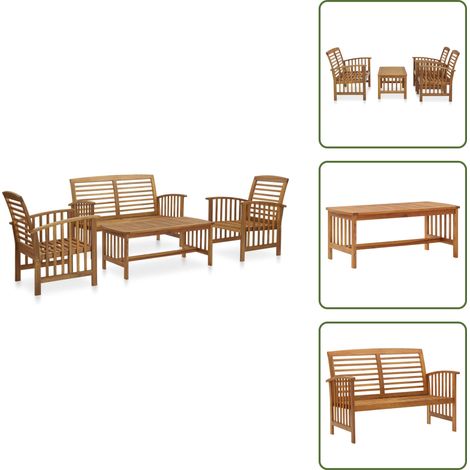 Panca da giardino - vidaXL Set Divani da Giardino 4 pz in Legno Massello di Acacia - Sedie da giardino
