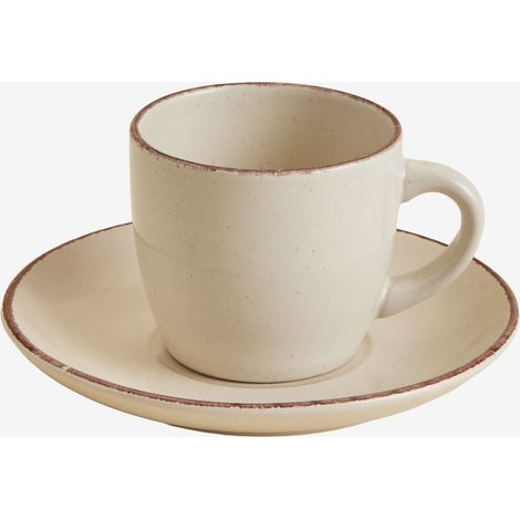 Confezione da 2 tazze da caffè in gres Ronilena con piattini, 22 cl SKLUM            