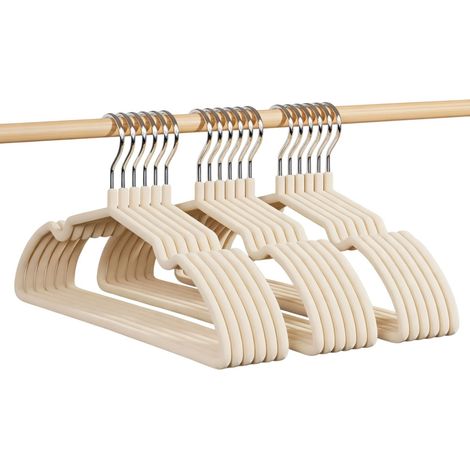 Cintres enrobés antidérapants blanc crème 42 cm