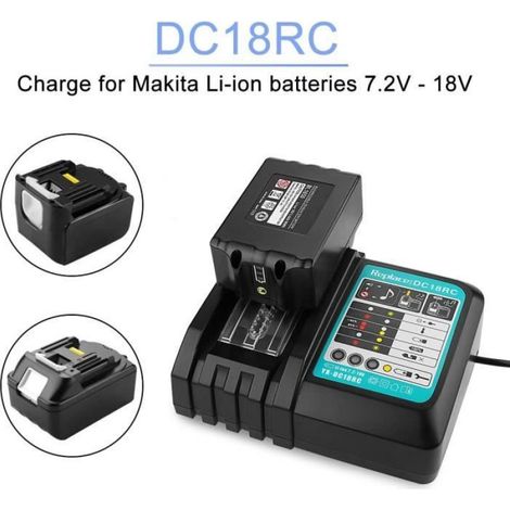 Chargeur de rechange DC18RA DC18RC - 3 A - 14,4 V 18 V - Chargeur rapide pour Makita 14,4 V 18 V BL1860 BL1850 BL1840 BL1830 - (1/4)