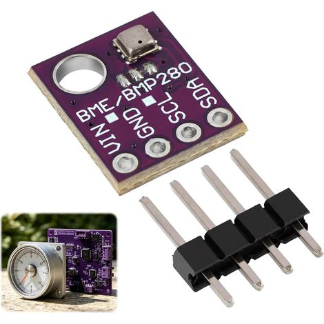 Capteur BME280 Température Humidité Pression Atmosphérique, Module BME280 Capteur Pression, Module Numérique 5V Haute Précision, Capteur Barométrique pour Raspberry Pi Arduino Projets Station Météo (1/5)
