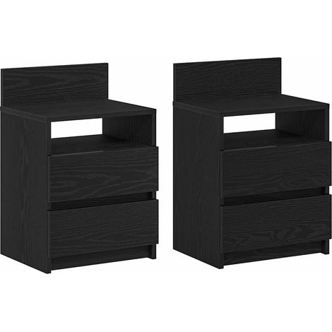 Maison Exclusive - Comodini 2 pz con 2 Cassetti Neri 40x33x60 cm