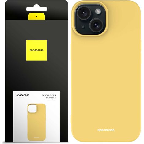 Coque en silicone Spacecase jaune pour iPhone 15 (1/5)