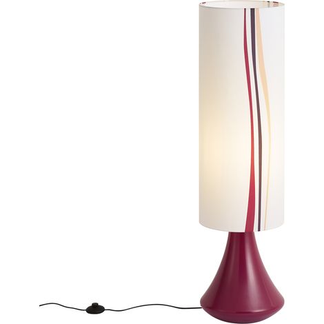 QAZQA Lámpara de pie retro morada con pantalla de tela multicolor (1/5)