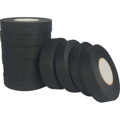 Lot de 4 rubans adhésifs textiles résistants à la chaleur, coloris noir (1/5)