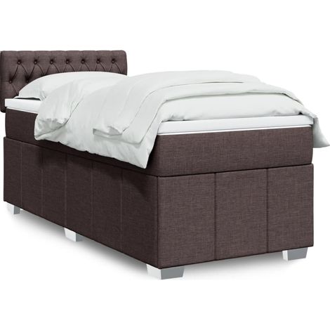 Boxspringbett mit Matratze Dunkelbraun 100x200 cm Stoff vidaXL (1/5)