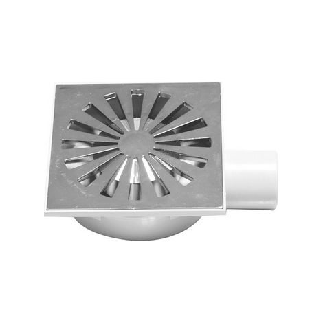 CHIUSINO SIFONATO IN ABS CON GRIGLIA CROMATA- mm. 150 x 150- DH- pezzi 1 (1/2)