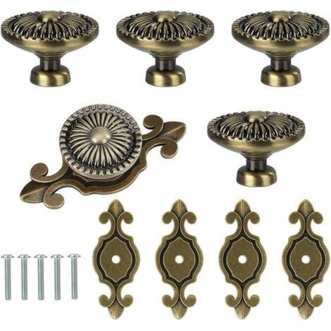 Drawer Knobs, 5 Pieces Furniture Knobs, Round Drawer Knobs, Door Knobs, Cabinet Knobs (Bronze) (1/5)