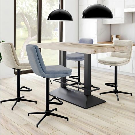 Table haute en chêne blanc 160 cm PALERME (1/5)