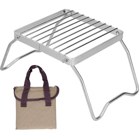 Support de brûleur en acier inoxydable, mini-support de brûleur portable, pliable et pratique pour le camping et les fêtes (1/5)