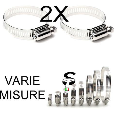 STI Fascette Stringitubo Inox 2 pezzi fascetta Acqua Gas Auto Moto misure 20-32mmNr03