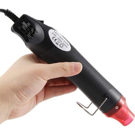 300W pistolet à air chaud de la main d'Mini Pistolet à air chaud pour l'embossage Heat Tool 220V EU Plug (Noir) (1/4)
