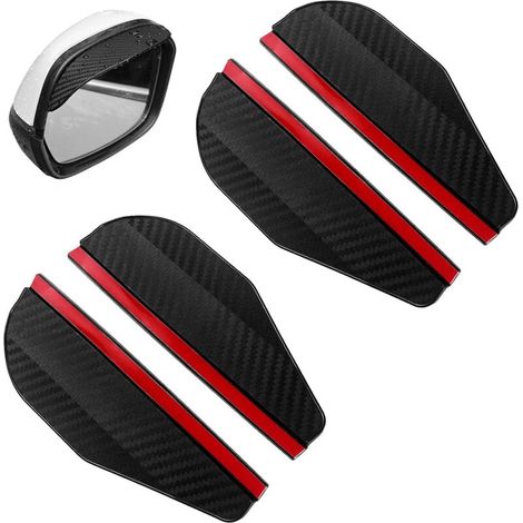 Rétroviseurs Automobile Universels Lot de 2 Paires avec Protection Pluie et Pare-Soleil en Fibre de Carbone pour Voitures, SUV, Camions (1/5)