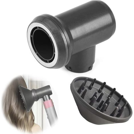 Diffusor- und Stylingadapter – 1 Stück – Robustes ABS – Schonendes Trocknen von lockigem Haar – Für Salon und Zuhause – Universelles Schwarz (1/5)