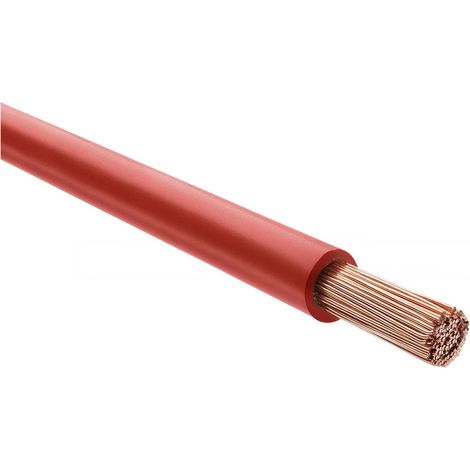 HELU KABEL H07Z-K 90°C 1X4mm² RD (rot) Einzelader halogenfrei rot AD 4,9mm Nennspannung Uo/U 450V/750V - 1 Meter