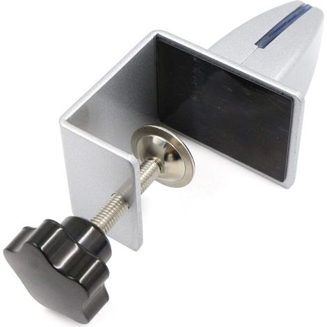 Green Mobility-Pince à Verre Supports étagère - Clip de Fixation Réglable Support Robuste en Alliage d'aluminium - Accessoires de Bureau - Bureau maximum: 15-45 mm, 1 pièce, argent (1/5)