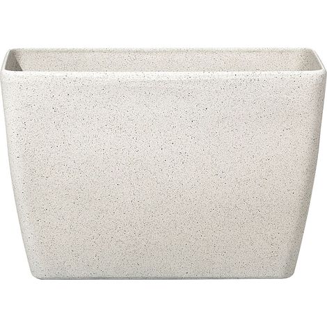 Maceta de piedra beige para plantas 60 x 27 x 41 cm moderna minimalista para interior y exterior Baris (1/5)