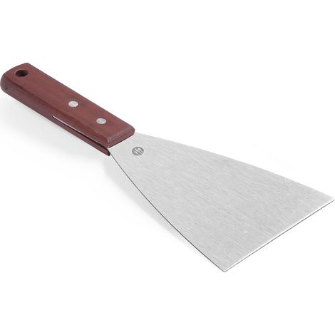 Spatola da cucina in acciaio inox con manico in legno, marrone - Hendi 855119