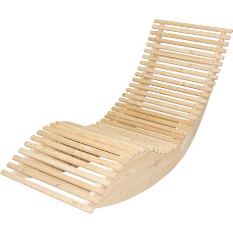 Wellenholzliege WOLGA DELUXE – Natur Lärchenholz (152 x 60 x 80 cm) Ergonomische Outdoor-Liege Wellenholzliege, Liege, Klappbar (1/5)